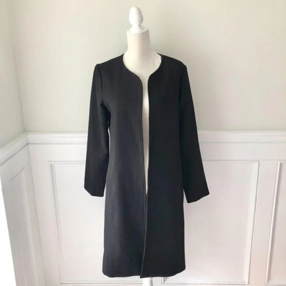 Harlowe & Graham Open Front Collarless Jacket S